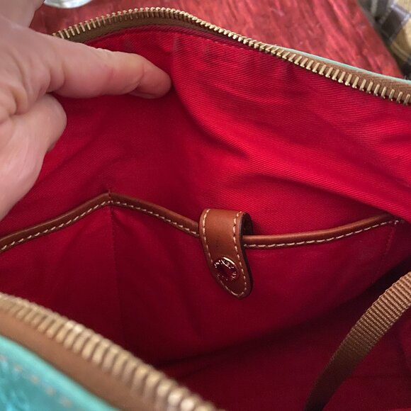 Dooney & Bourke Pebble Grain Satchel – Turquoise / teal with Saddle Trim - Picture 16 of 16